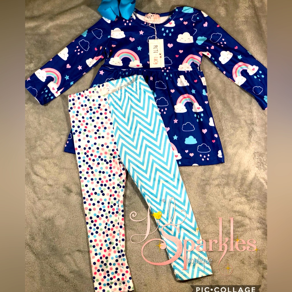 Rainbow, Blue Top 2-Piece Set